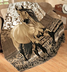 Western Horse Soft Fleece Throw Blanket