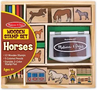 Melissa and Doug Wooden horse Stamp set for boys and girls