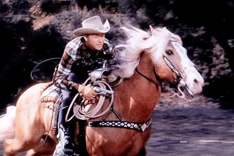 Roy Rogers riding his famous horse Trigger