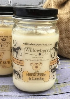 Horse Sweat & Leather Smelling Candle gift for girls who love horses