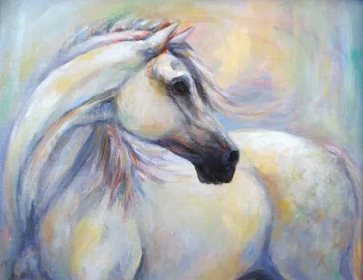 Heavenly Horse drawing by equine article Janet Ferraro