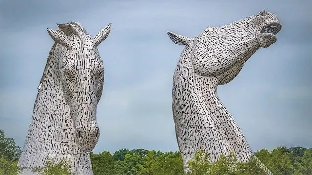 The Kelpies statues in Falkirk, Scotland