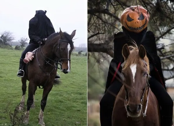 Headless horse and rider pumpkin fancy dress