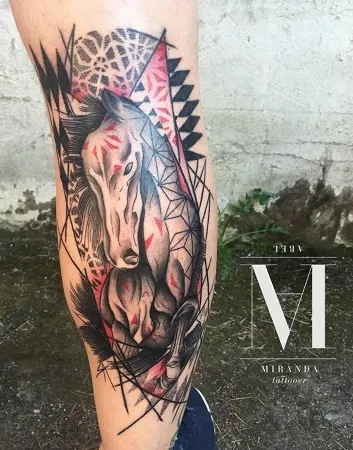 Beautiful native Indian horse leg tattoo