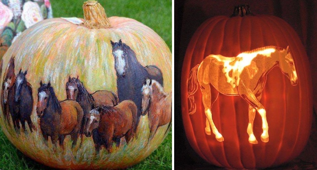 Horse pumpkin carving ideas for Halloween