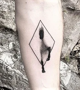 Simple Black and grey horse tattoo idea