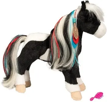 Pretty pinto pony plush horse toy for girls
