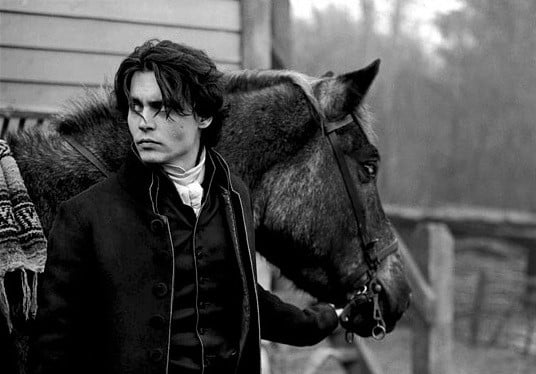 Johnny Depp with a horse
