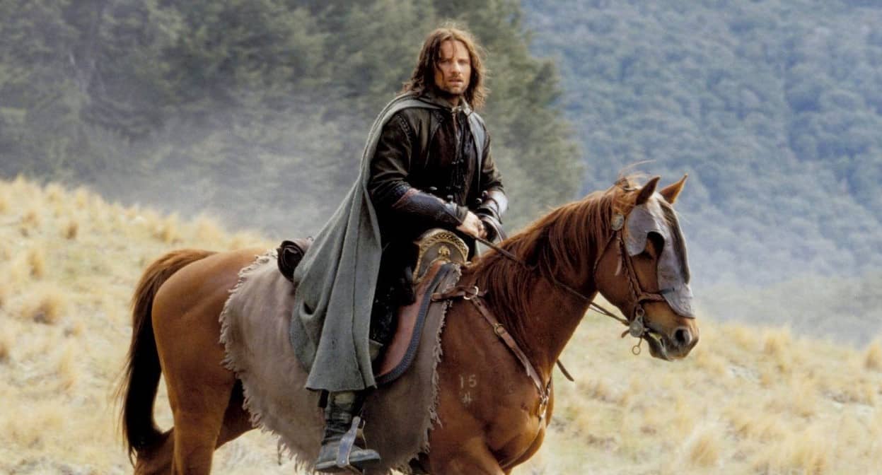 Viggo Mortesen and his horses from Lord of the Rings