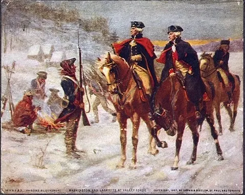 George Washington riding his horse called Nelson