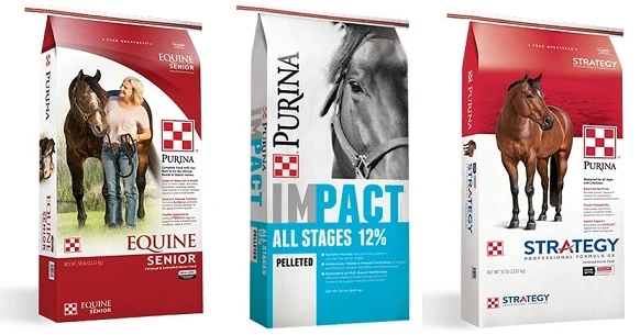 Purina horse feed brand bags