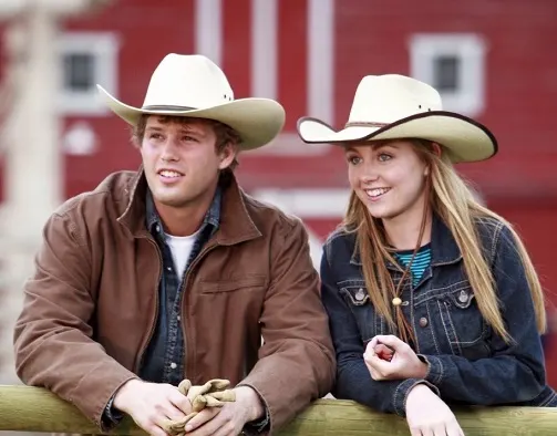 Caleb Odell and Amber Marshall on Heartland