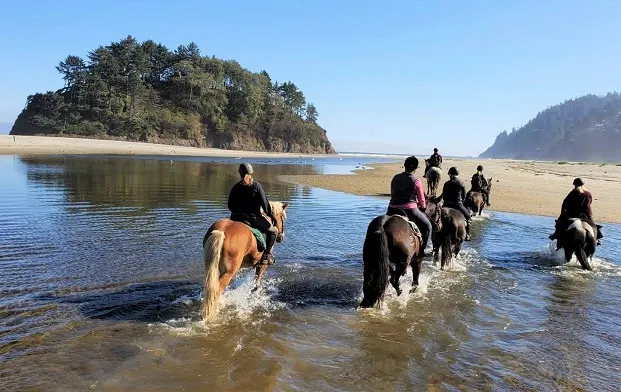 Willamette Coast, Oregon horse riding tour group