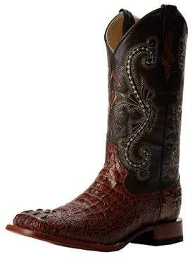 Ferrini mens crocodile skin cowboy boots