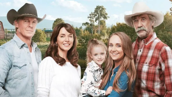 Heartland Season 15 cast of Tim Fleming, Lou Fleming, Amy Fleming, and Jack Bartlett
