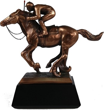 Horse Racing Sculpture of a jockey racing a horse