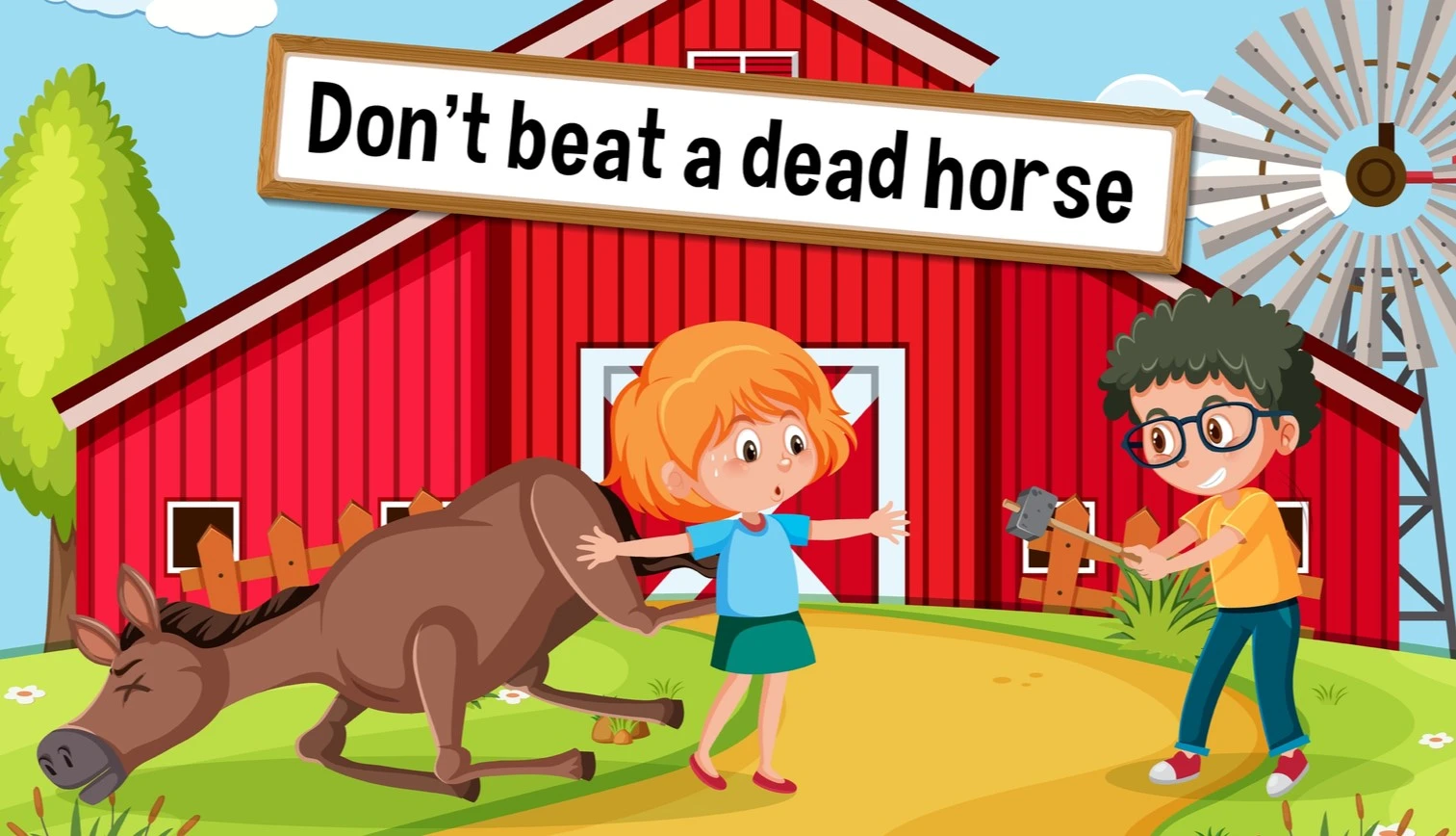 Horse idioms, you can flog a dead horse saying
