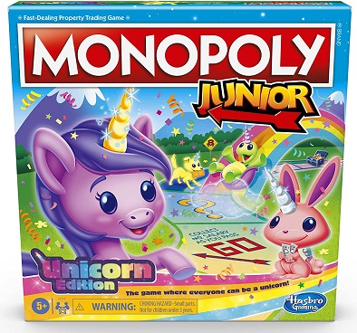 Monopoly Junior: Unicorn Edition board game for kids