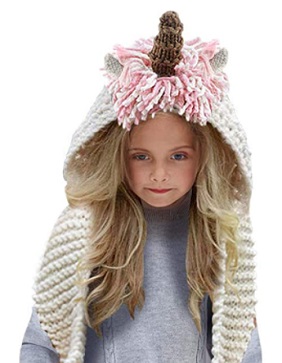 Unicorn Hooded Scarf for girls