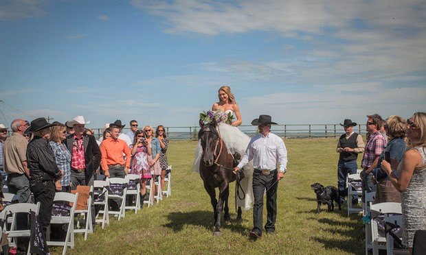 Amber Marshall's entrance to her wedding
