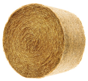 Round hay bale type on a white background
