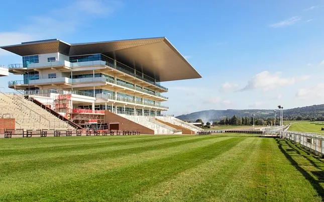 Horse racing track with the Grand Stand in the background
