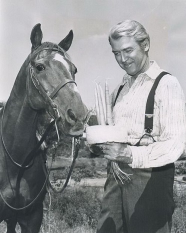Jimmy Stewart and his horse, Pie