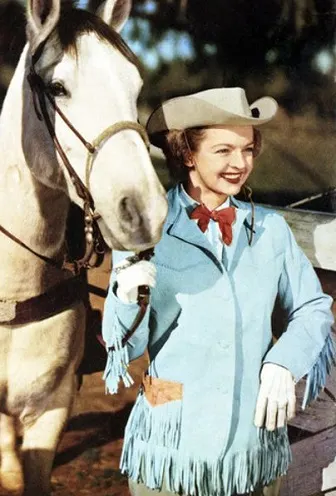 Dale Evans and her horse Buttermilk