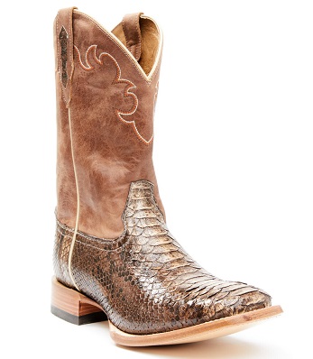 Exotic cowboy boot made from snake skin