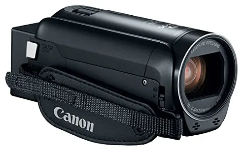 Canon Vixia HF R800 video camera with a white background