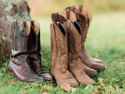 Three pairs of womens cowboy boots
