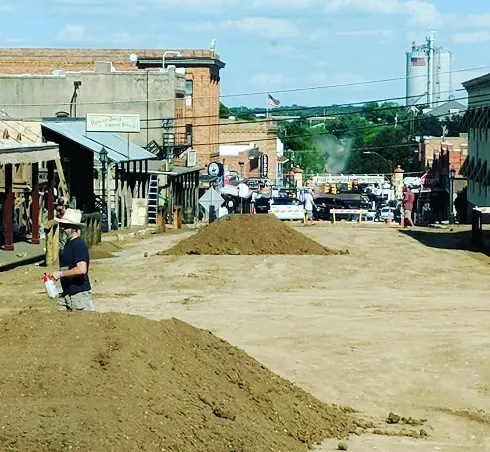 1883 filming set at Fort Worth Stockyards