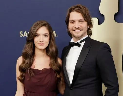 Bianca Rodrigues and Luke Grimes at a TV awards night