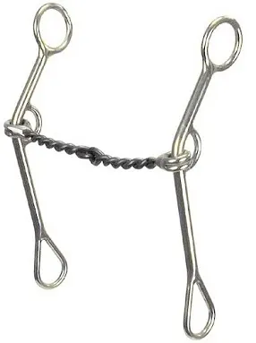 Curb horse bit with a twisted wire mouthpiece
