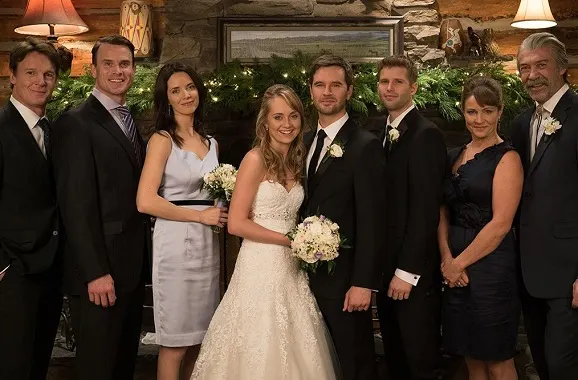 Amy Fleming and Ty Borden wedding photo with other characters