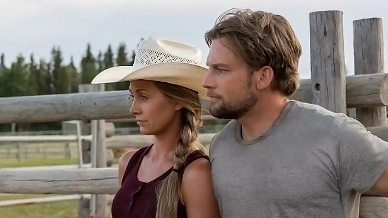 Amy Fleming and actor Robert Cormier on Heartland