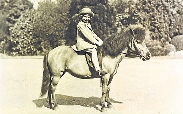 The Queen riding Peggy