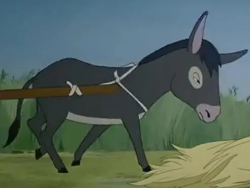 The animated donkey Benjamin from the Animal Farm film