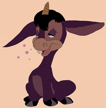 O burro dos desenhos animados Jacchus de Fantasia