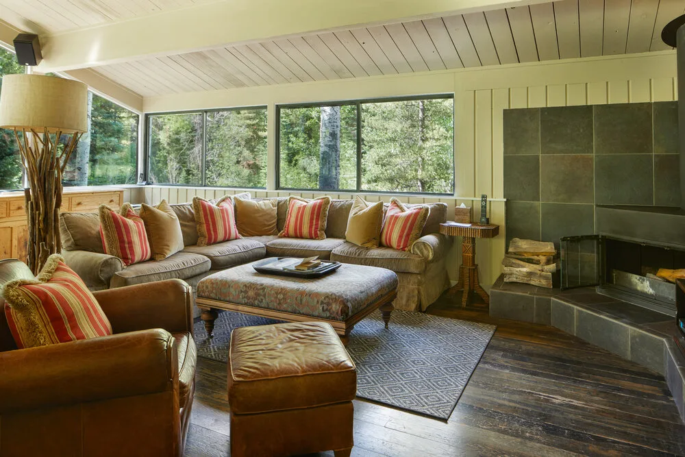River house living room Kevin Costner's Dunbar Ranch