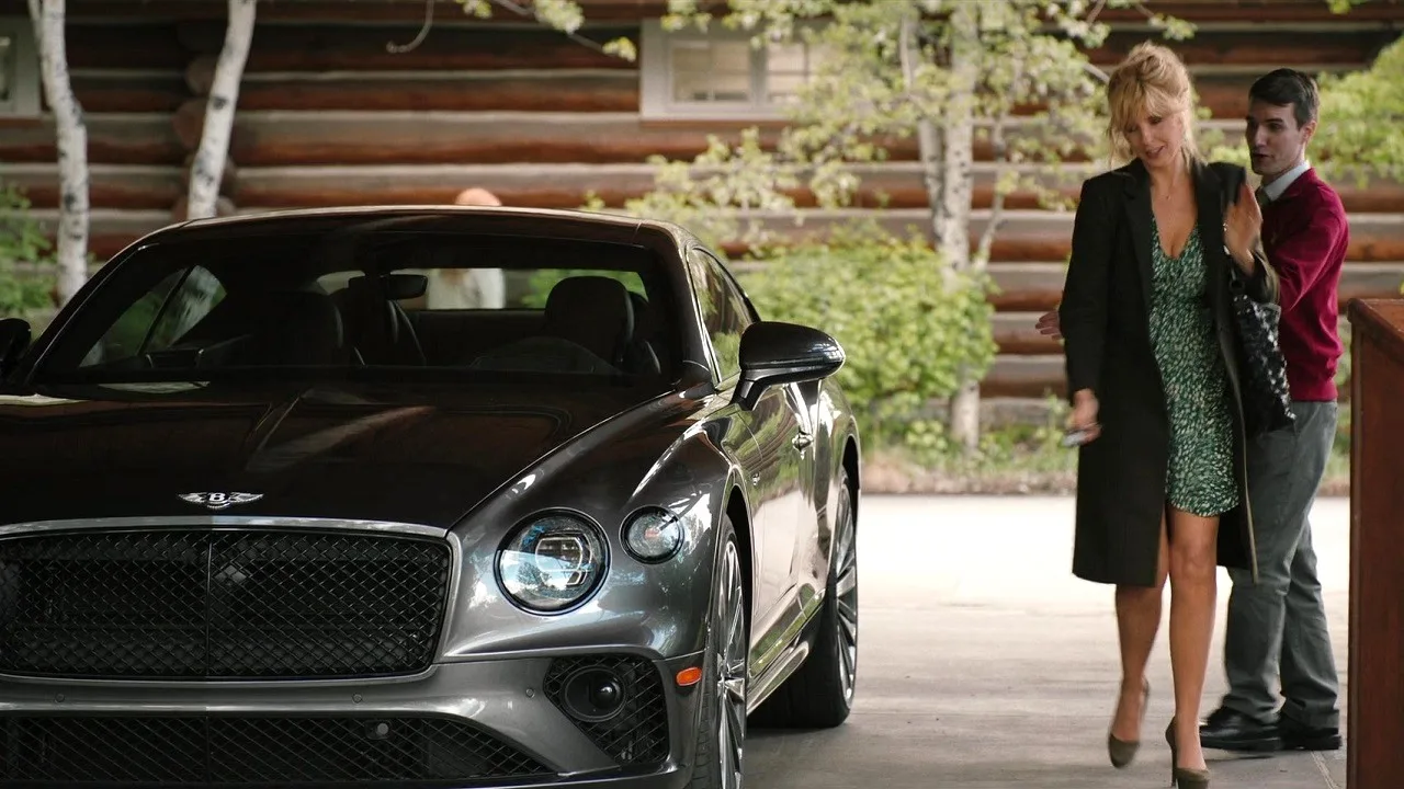 Beth Dutton getting out of her Bentley Continental GT car in Yellowstone season 5 episode 2