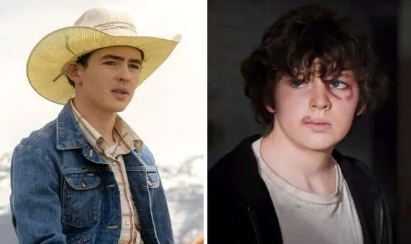 Carter in Yellowstone season 5 on the left and Yellowstone season 4 on the right