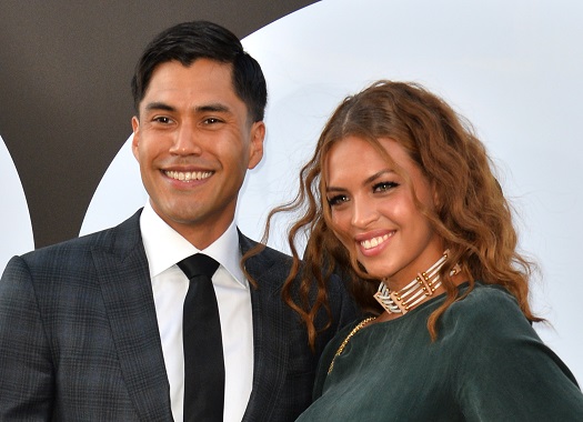 Martin Sensmeier and his girlfriend Kahara Hodges at the premiere for The Equalizer 2 in 2018