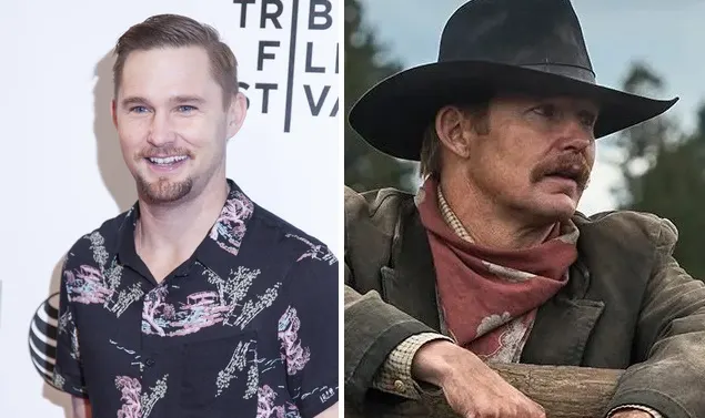 Actor Brian Geraghty and his character Zane in the 1923 TV series