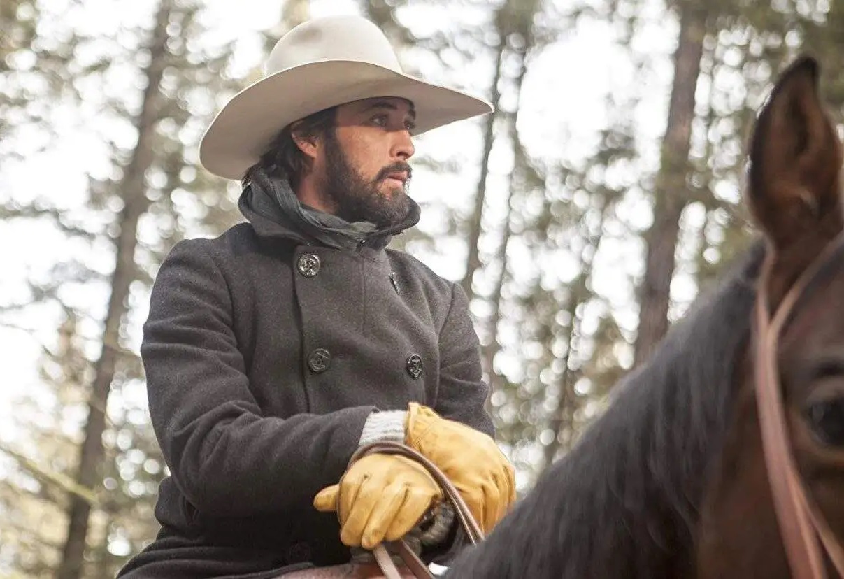 Walker riding a horse in the Yellowstone TV series