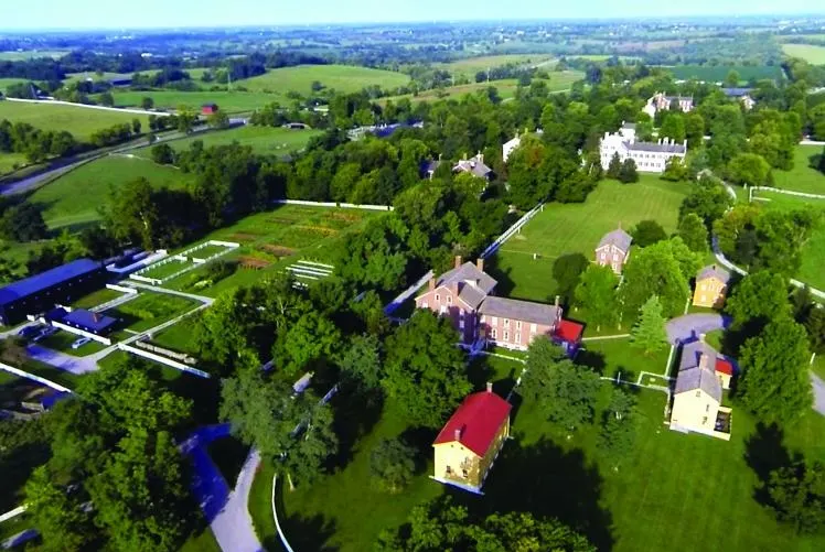 Aerial view of Shaker Village of Pleasent Hill