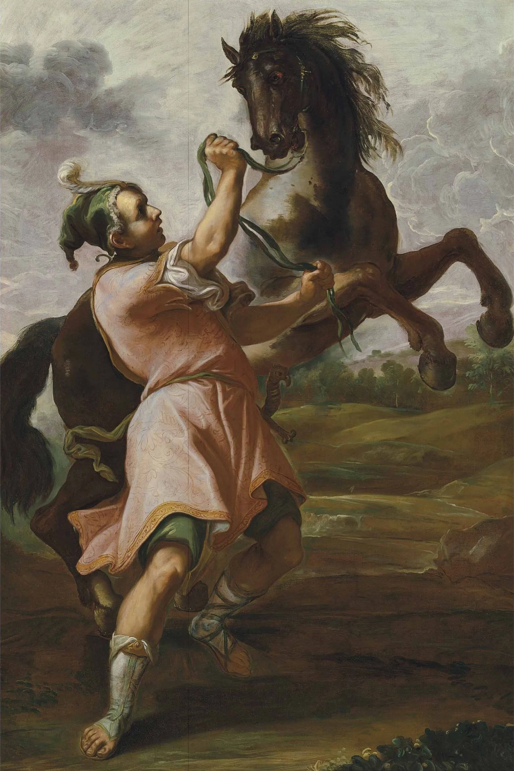 Alexander and Bucephalus by Domenico Maria Canuti, 17th century