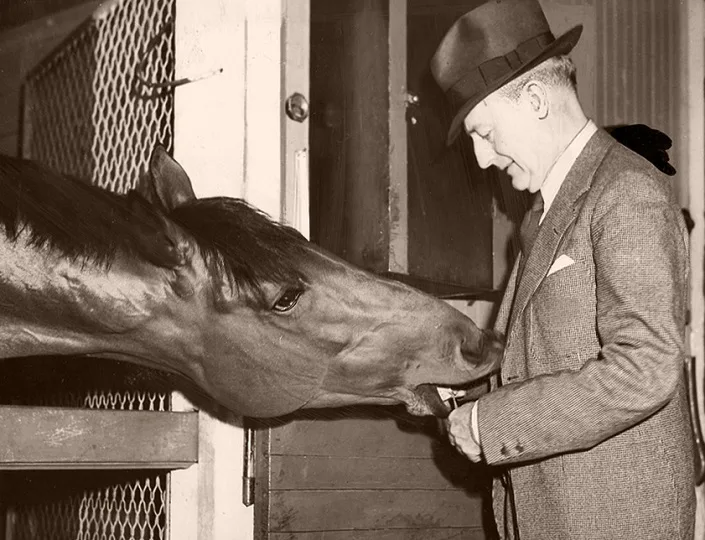 Seabiscuit with owner his Charles Howard