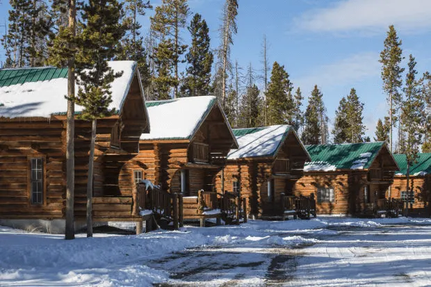 Guest lodges at Crooked Creek Guest Ranch in Wyoming